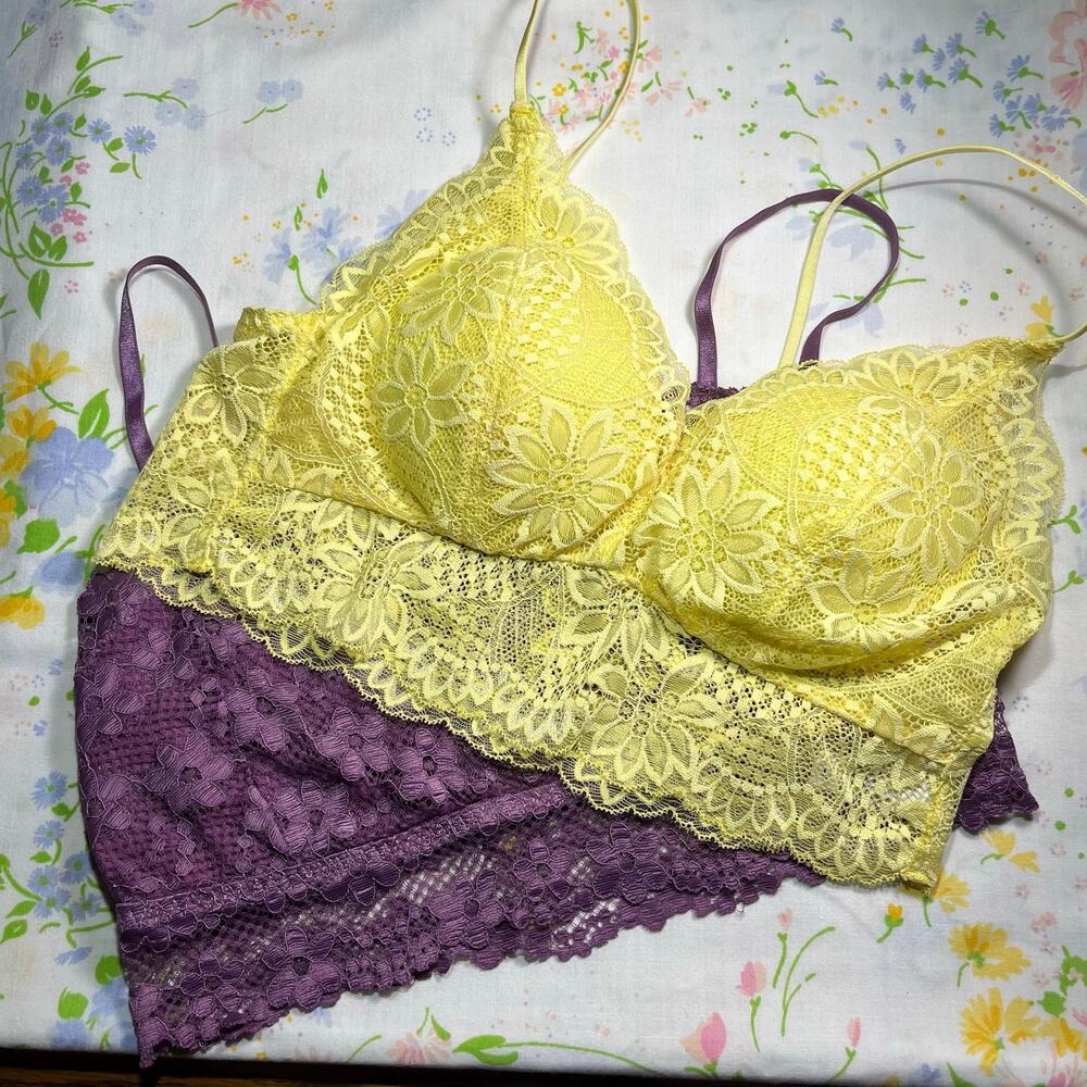 Two NEW Large Lace Bralettes